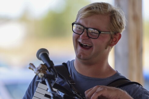 man performs with accordion