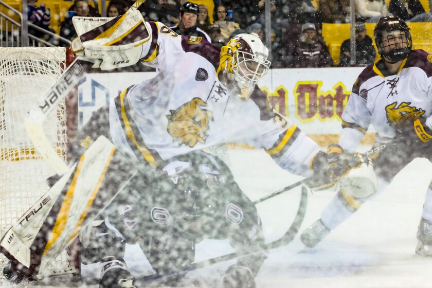 college men playing hockey