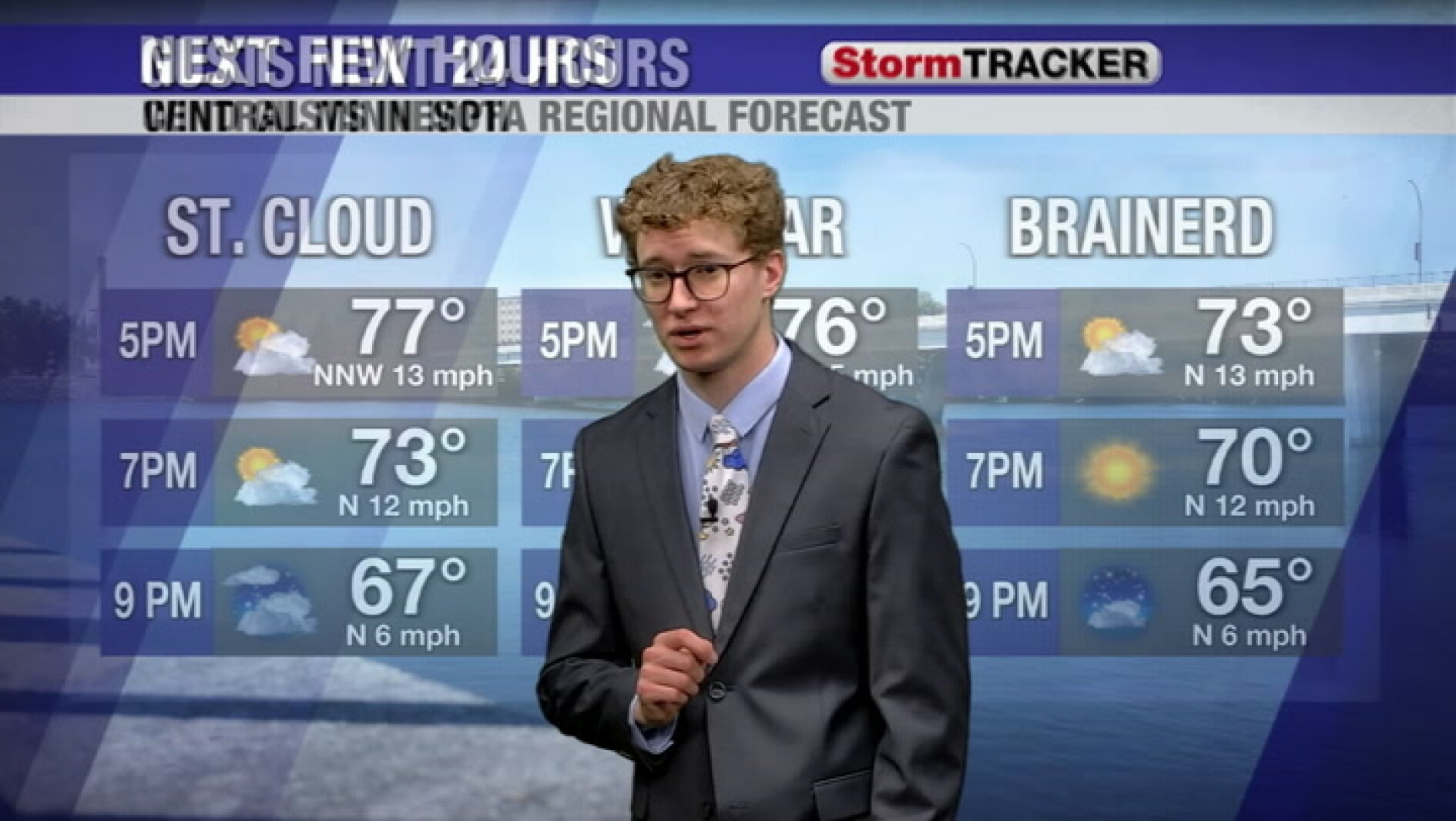 Winds diminish as skies clear later tonight