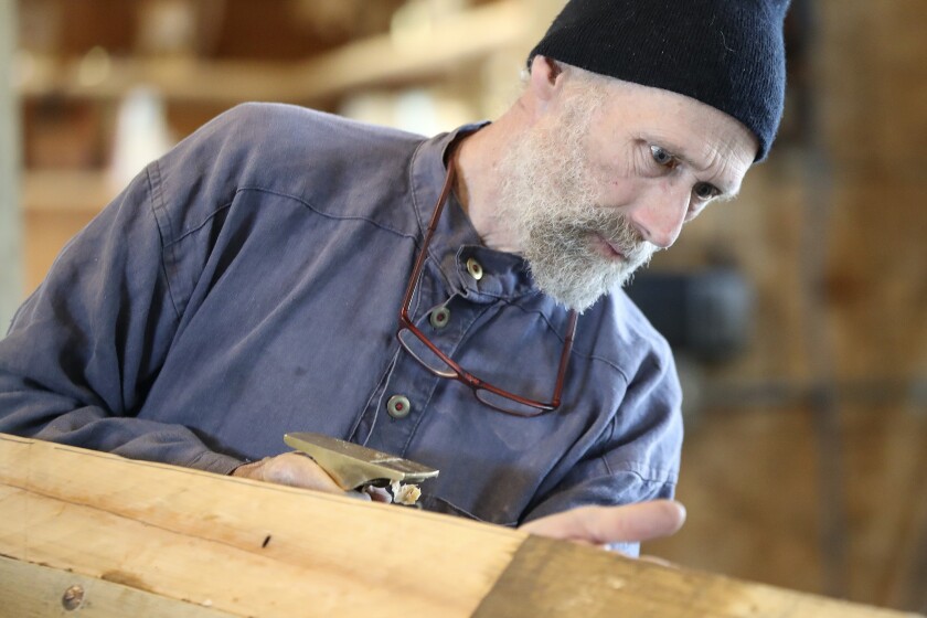 Traditional Scandinavian-style rowing boat under construction.