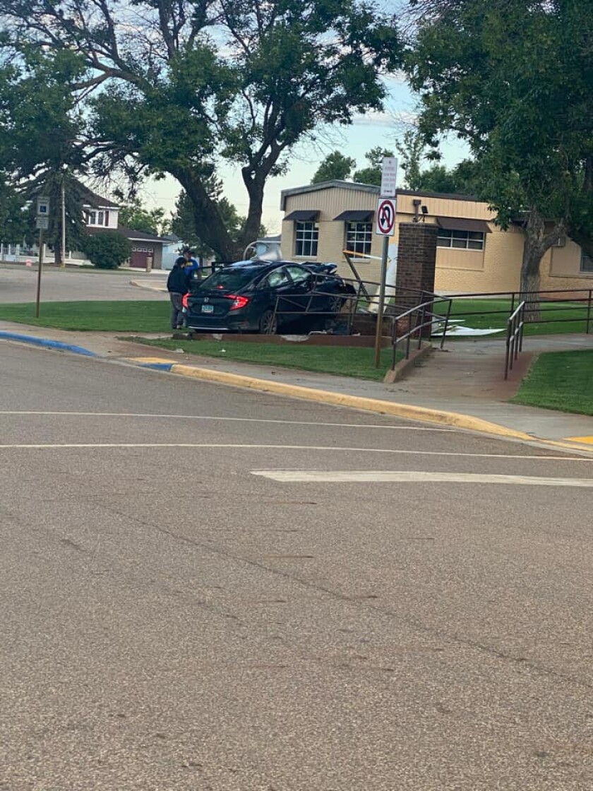 The Hettinger County Sheriff's Office is currently investigating a car accident, pictured above, that took place Thursday, July 14, 2022, in New England, North Dakota, just outside the school building.