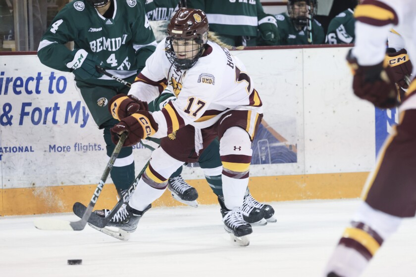 college girls play hockey