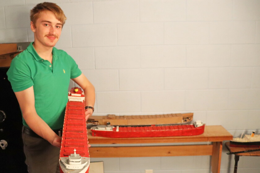 Jodon Rector Jamestown YouTuber building cardboard replica of Edmund Fitzgerald for ...