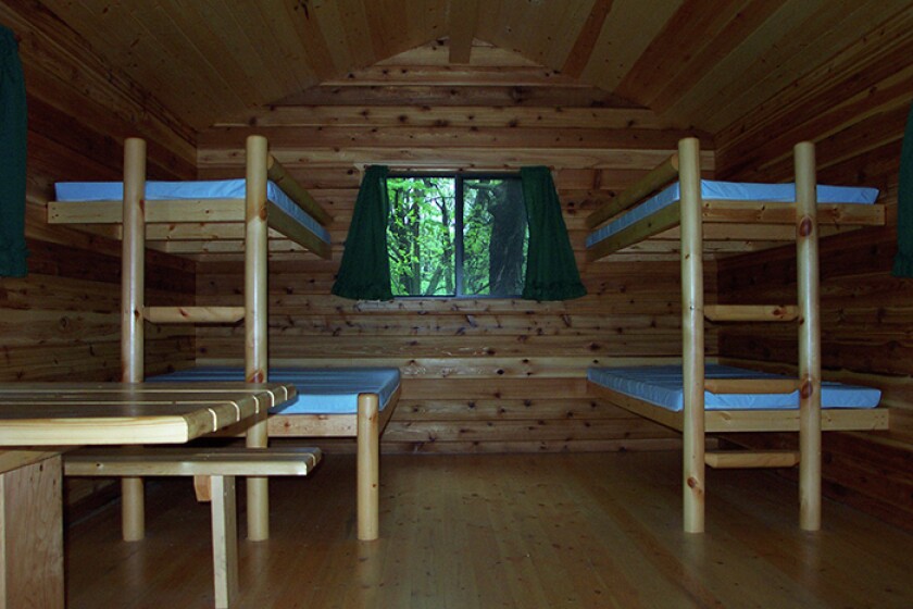 camper cabin at Glacial Lakes State Park