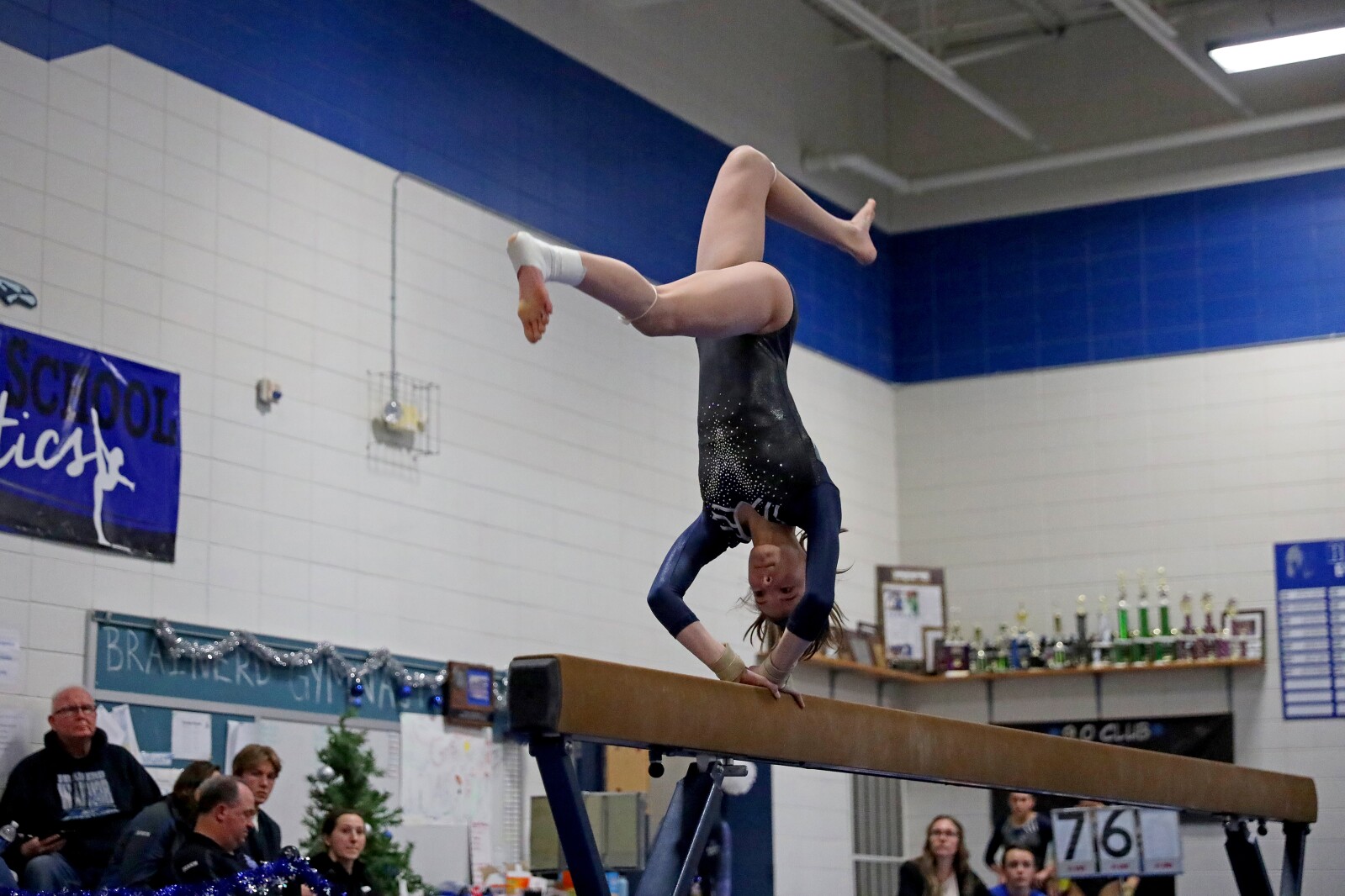 Brainerd gymnastics against Sauk Rapids on Friday, Jan. 13, 2023, at Brainerd.