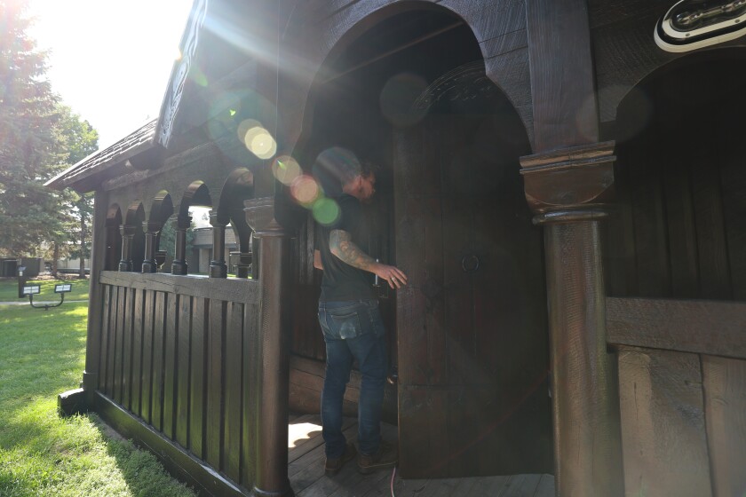 Moorhead's Hopperstad Stave Church replica undergoes restoration ...
