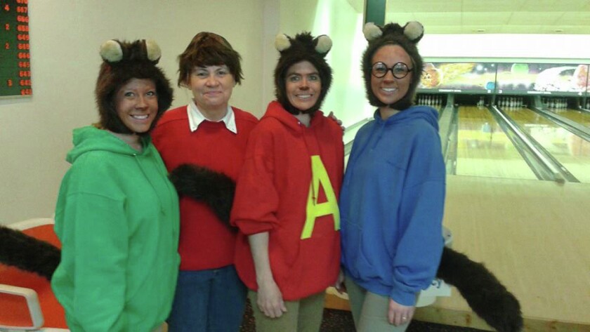 Alvin and the Chipmunks, also known as the Pine River Therapy and Aegis Therapy group, participated in the Good Sam Bowl on Monday, May 4, at Pine River Bowl. They are Alicia Larson, Mary Welshons, Wanda Schrupp and Bethany Zetah. Submitted Photo