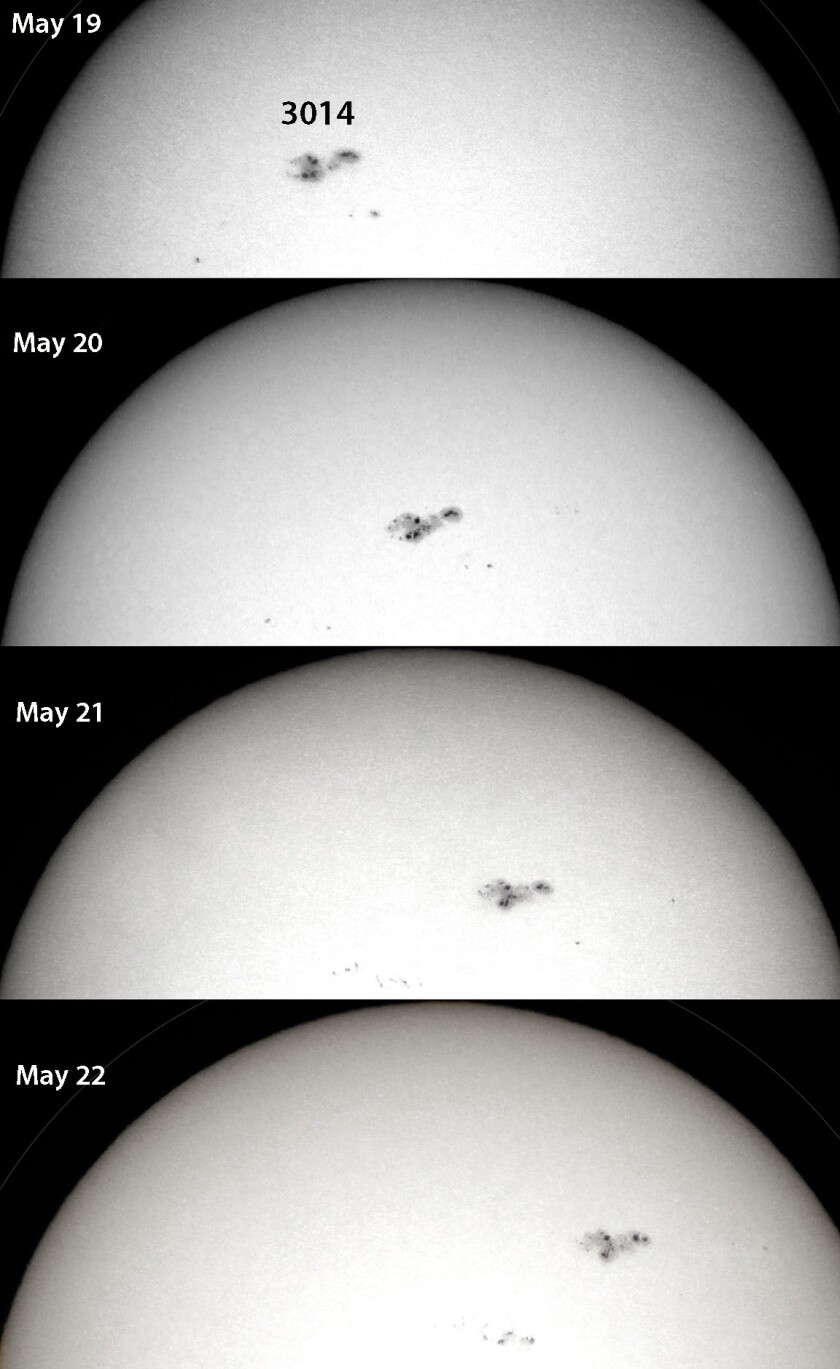 Sunspot on the move