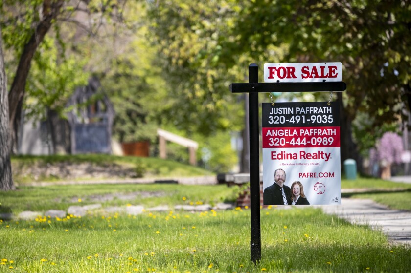 A home sits for sale in downtown Willmar on Tuesday, May 24, 2022.