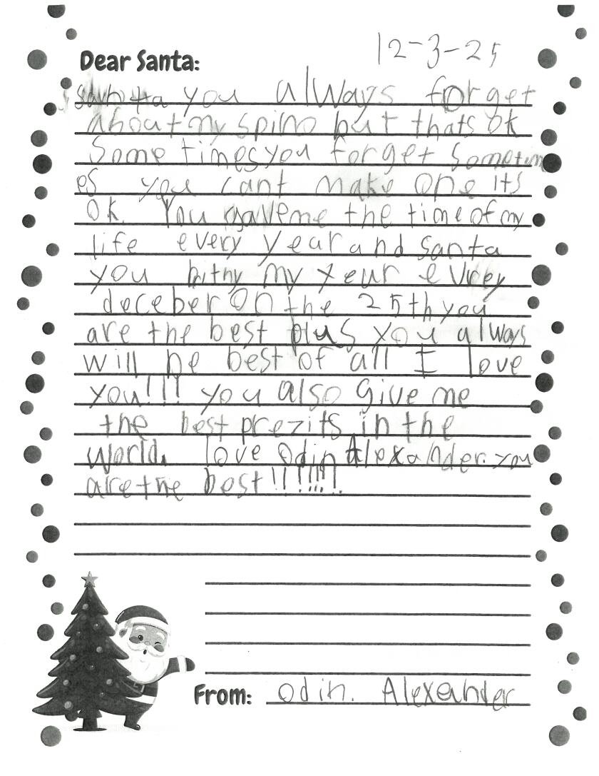 Letters to Santa: Mrs. Bender's second grade class at Baxter Elementary ...