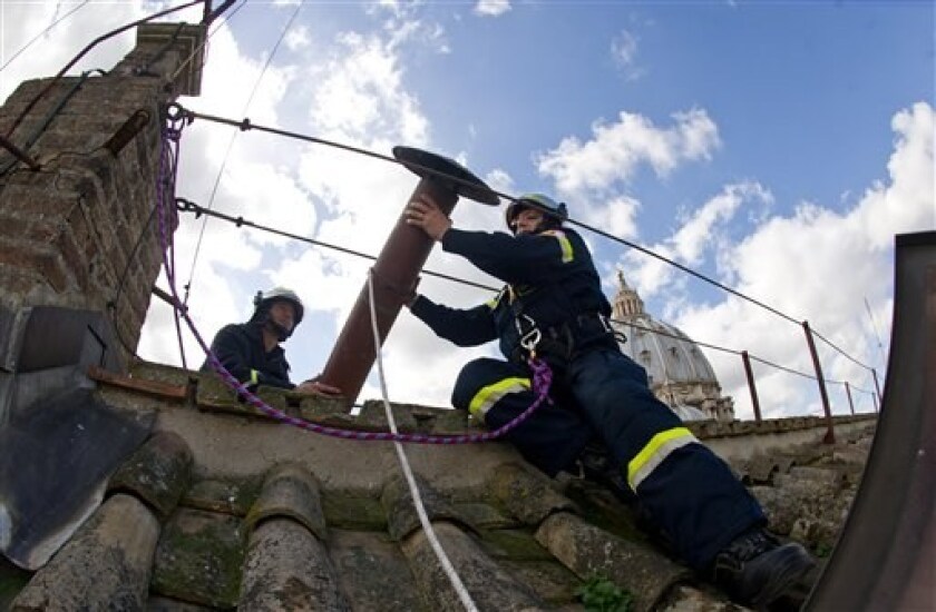 Sistine Chapel chimney installed
