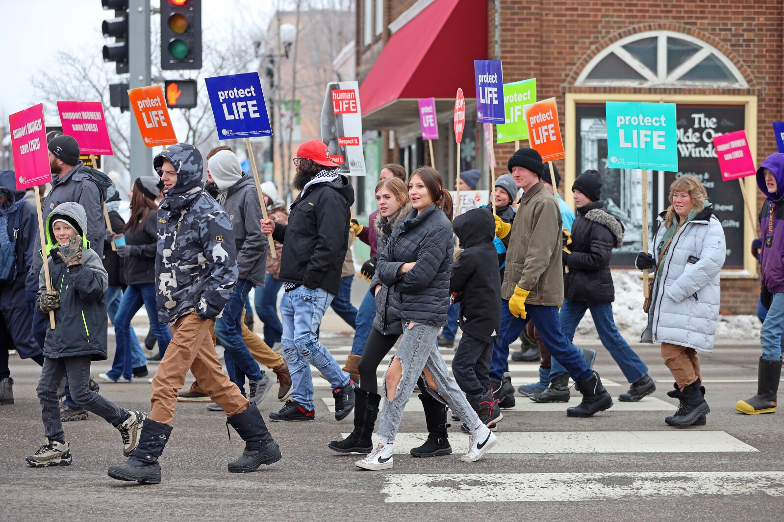 People participate in the March for Life on Sunday, Jan. 22, 2023, in Brainerd.