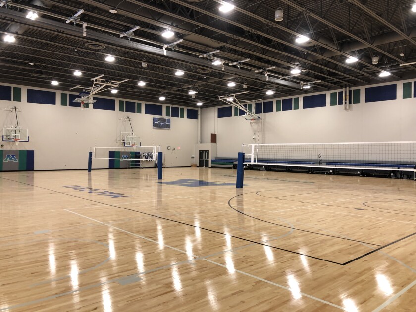 The new school offers a new, two-court gymnasium that will allow the district to host weekend tournament events while also expanding opportunities for physical education and practice time for its sport teams.