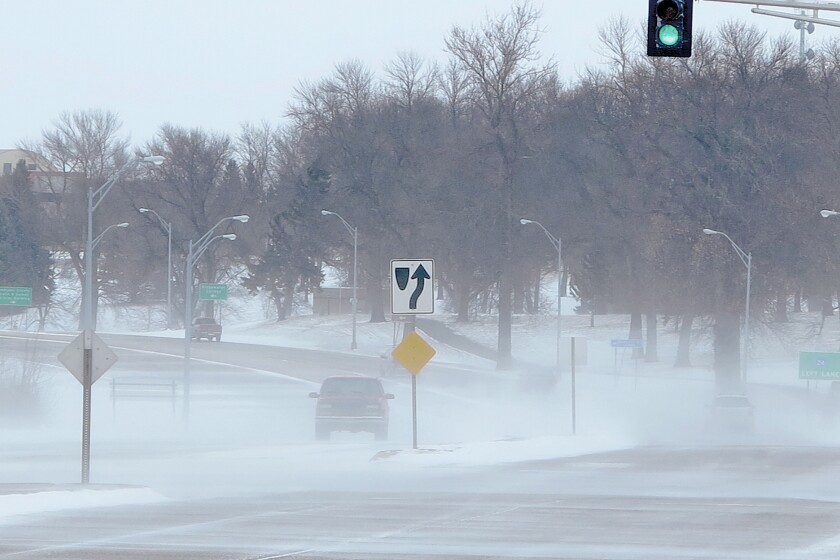 Blowing snow in Willmar