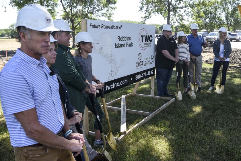 Rachel Skretvedt along with other LOST team members celebrate Robbins Island groundbreaking.jpg