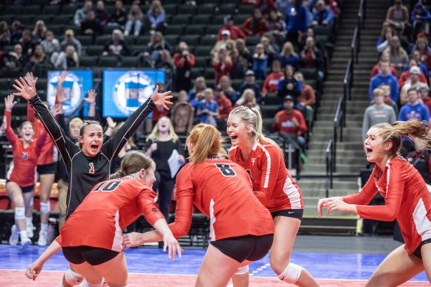 Cannon Falls, Pequot Lakes Class AA Championship volleyball