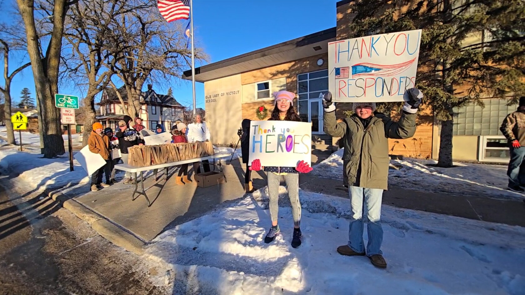 Elementary school in Fergus Falls thanks EMS on 1year anniversary of