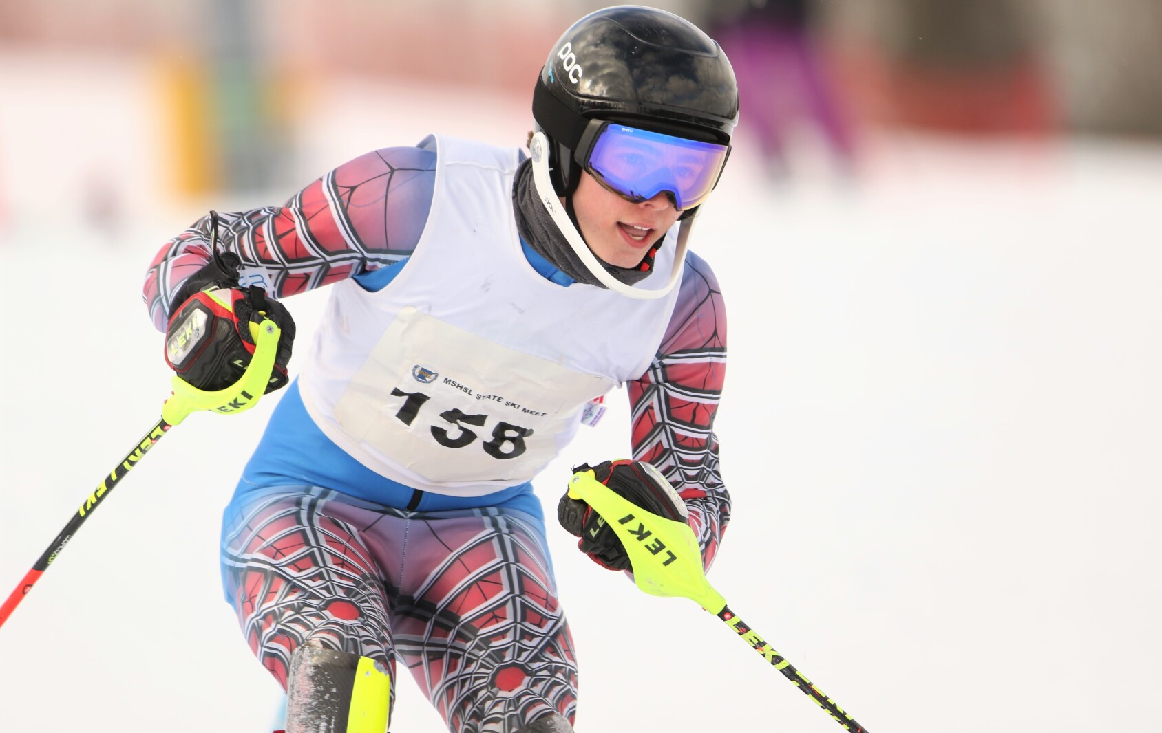 Brainerd skier Esten Hiebert skis downhill.