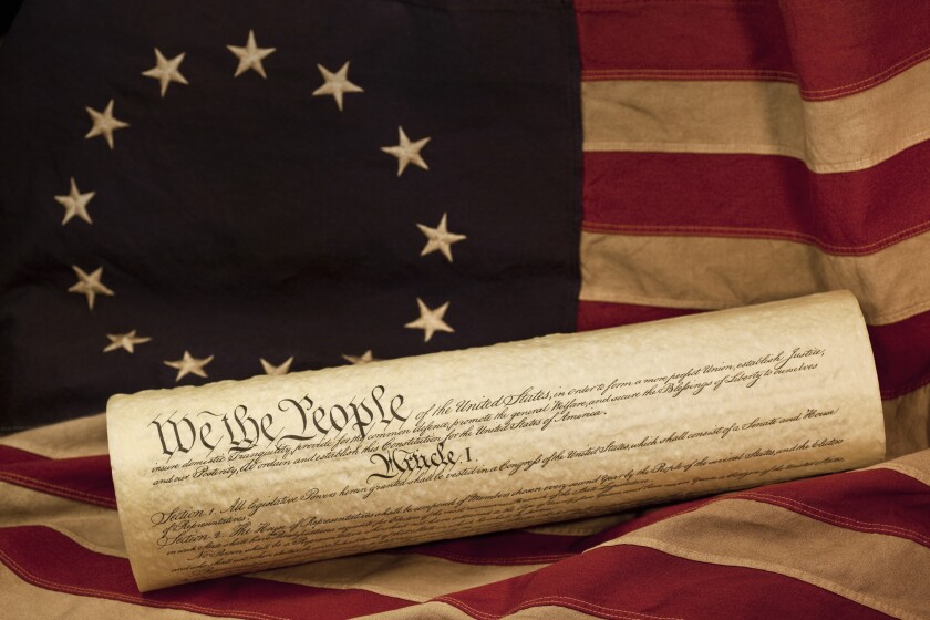 Constitution on Betsy Ross Flag