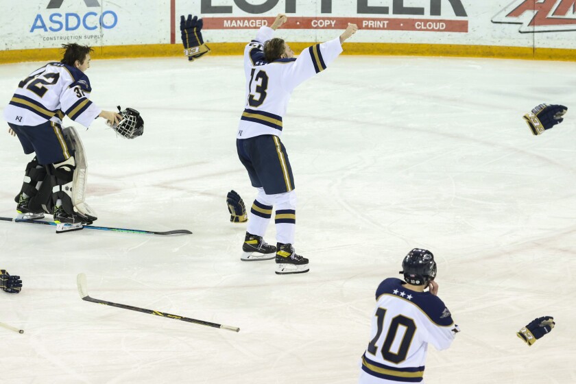Hermantown boy’s hockey dominates Denfeld, 11-0 to capture Section 7A championship