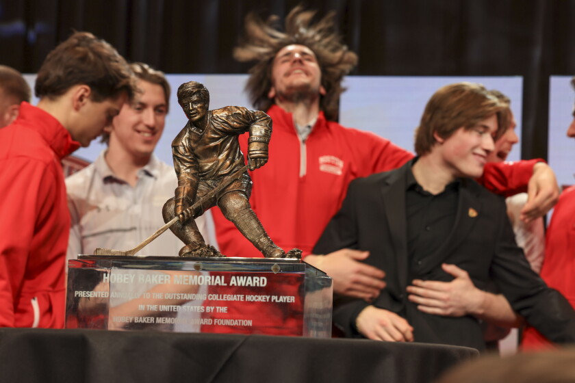 BU rookie Macklin Celebrini grabs Hobey Baker Award, but will he stay