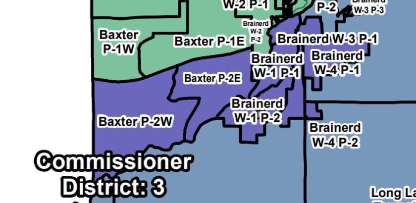 Map of Crow Wing County Commissioner District 3