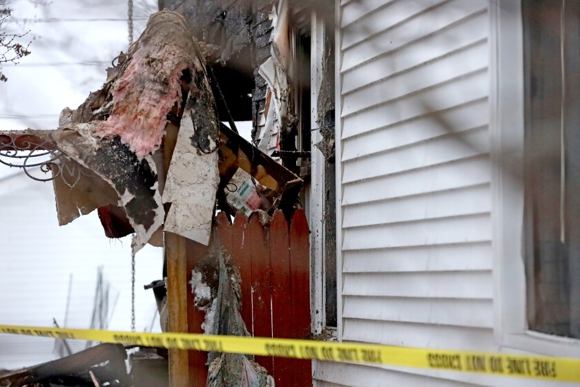 Aftermath of a house fire on Pine Street in Brainerd.