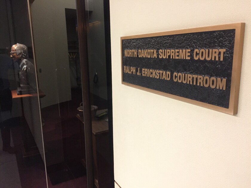 Outside the North Dakota Supreme Court chambers
