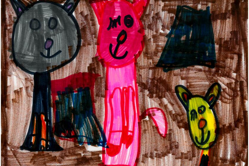 Drawing of three animals.
