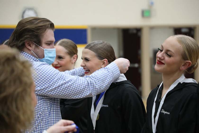 Awards are presented to dance team members