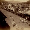The great Hub-and-Hub race at Deadwood, South Dakota on July 4, 1888 between the only two Chinese hose teams in the United States. The two teams are pulling a hose and wagon with spectators..jpg