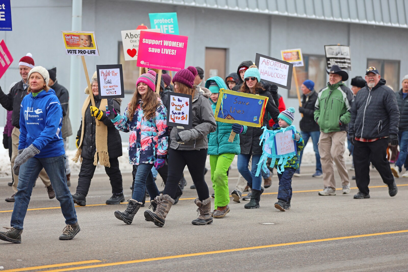 People participate in the March for Life on Sunday, Jan. 22, 2023, in Brainerd.