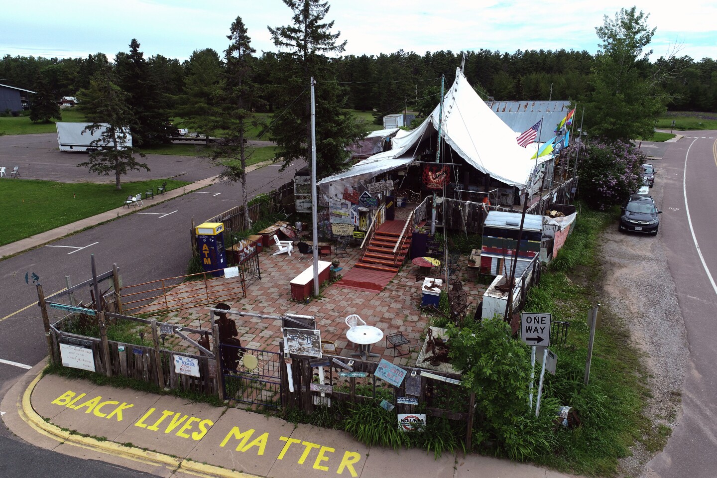 Aerial view of cafe