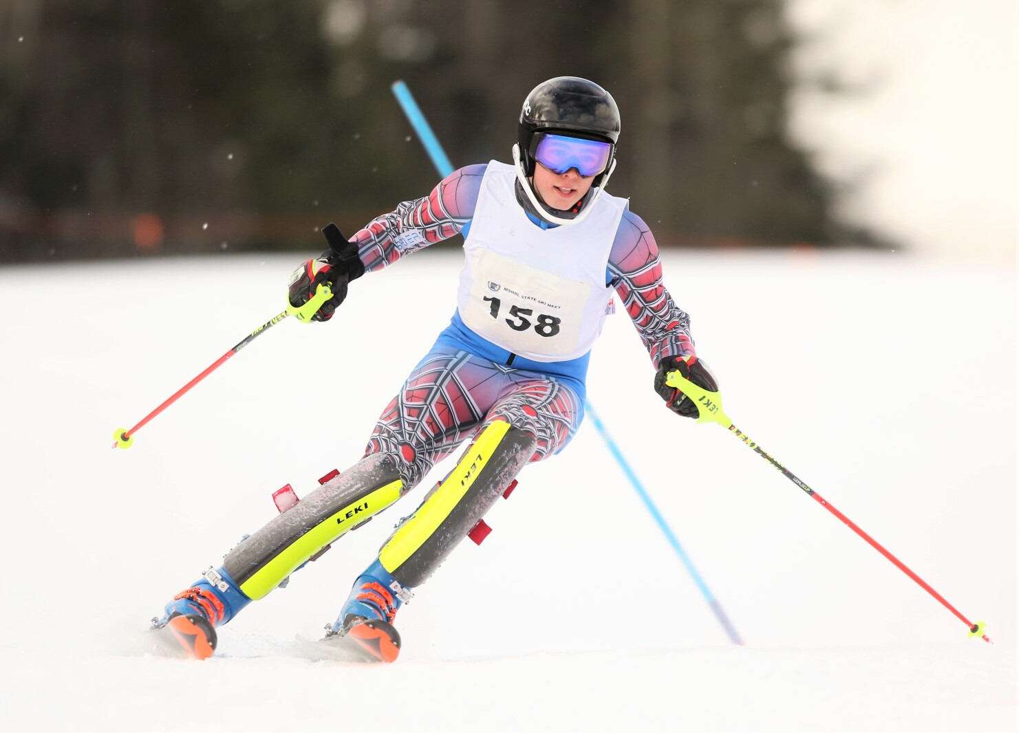 Brainerd skier Esten Hiebert skis downhill.