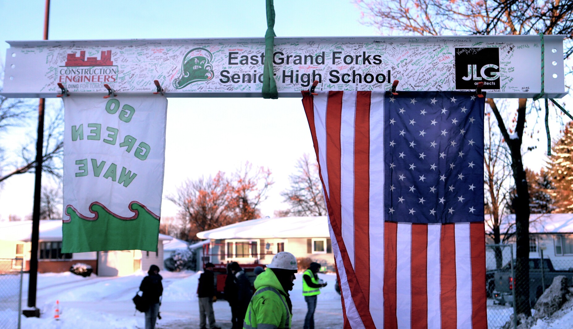 East Grand Forks Senior High celebrates milestone in construction