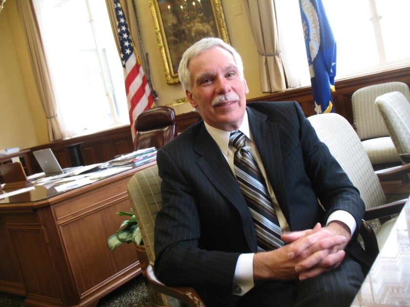 Agriculture Secretary Ed Schafer sits in his private office at the U.S. Department of Agriculture in Washington, D.C., on his first morning on the job, Jan. 29, 2008. Forum News Service file photo. Forum News Service file photo.