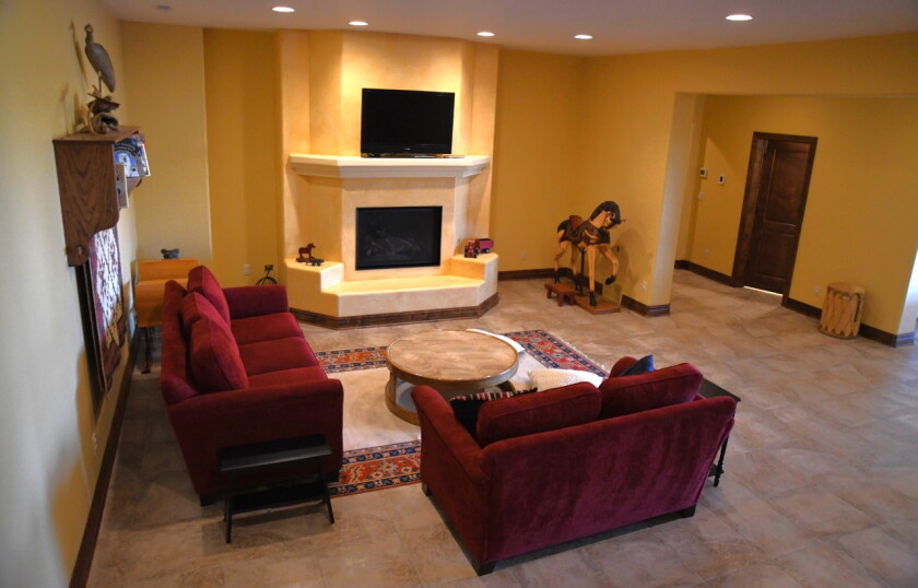 A luxury basement is showcased.