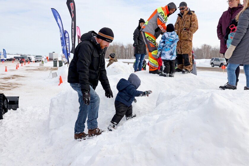 Snowmobile racing.