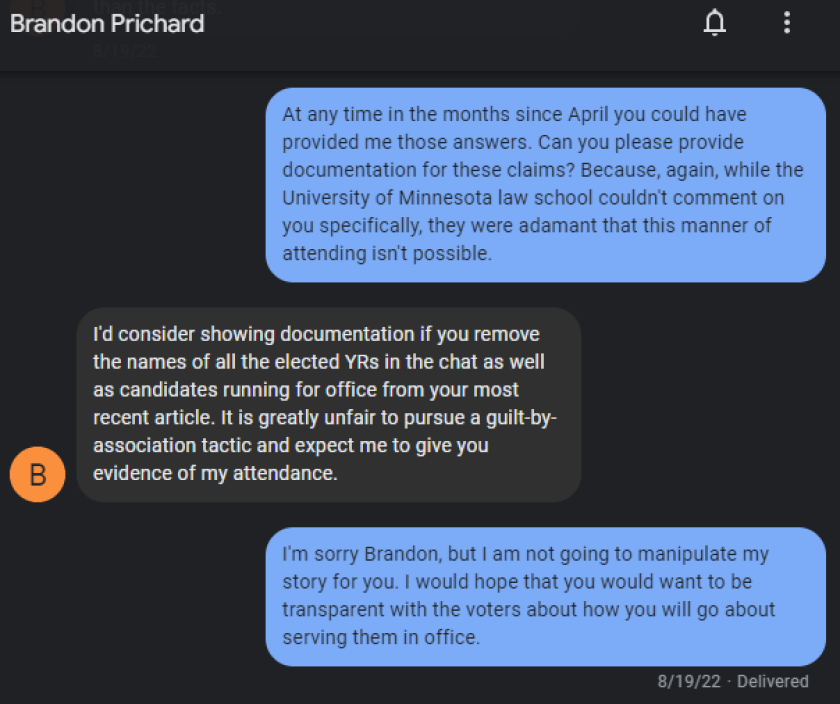 Brandon Prichard texts