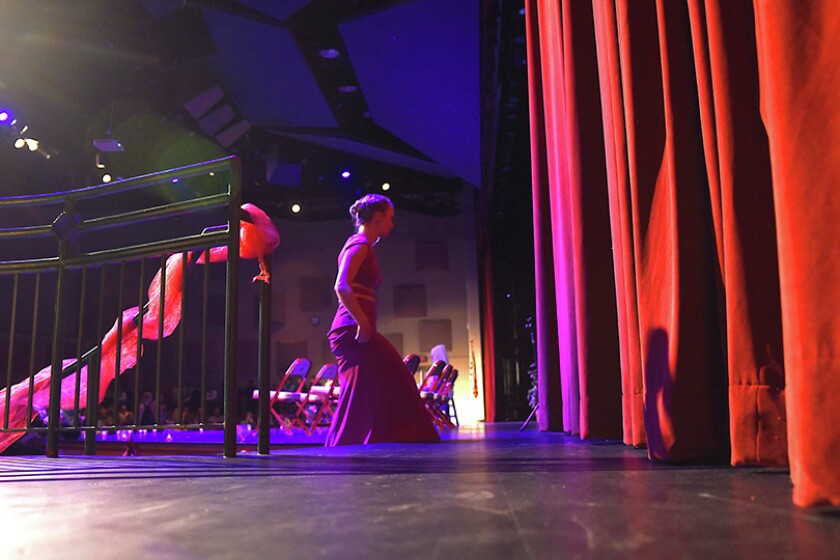 Briana Sanchez / TribuneAddie Erickson goes up the stairs onto the stage when her name is called during the coronation ceremony. Erickson is on the homecoming court.