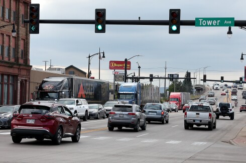 Traffic is backed up.