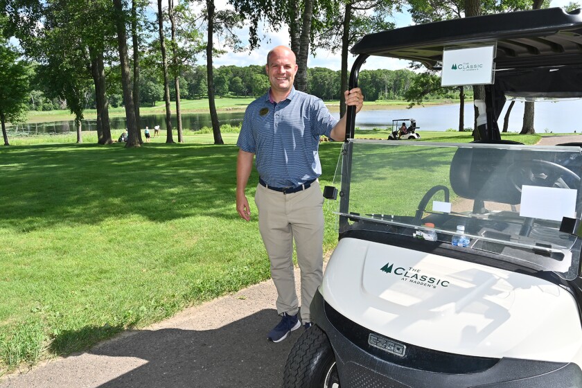 Glenn Hagberg, PGA Head Golf Professional at the Classic at Madden's, stops by a fairway at The Classic on Tuesday, July 8, 2025, in East Gull Lake.