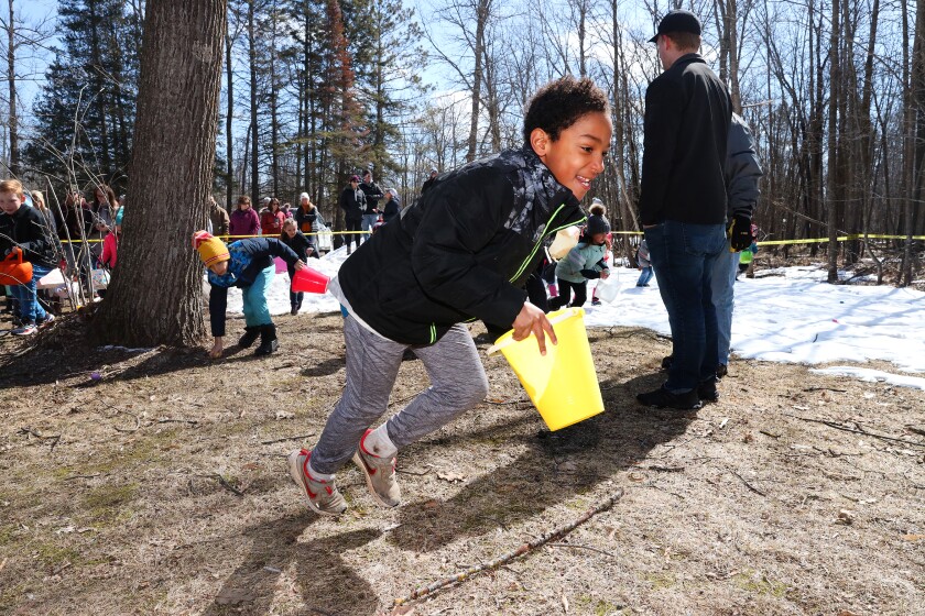 Families enjoy the Annual Lake Shore Easter Egg Hunt Saturday, April 17, 2022, at Fritz Loven Park.