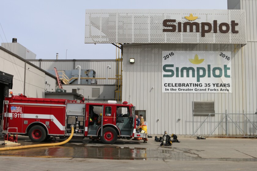 Update: One firefighter injured in early morning fire at J.R. Simplot ...