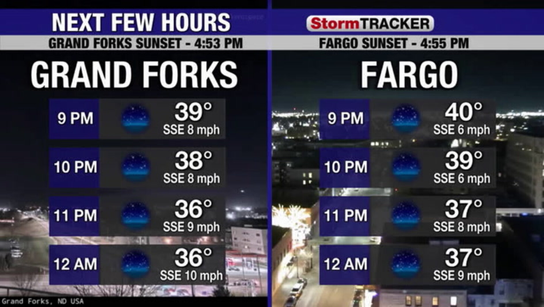 Clear and mild night preceding last day of "warmer" temps before cool ...