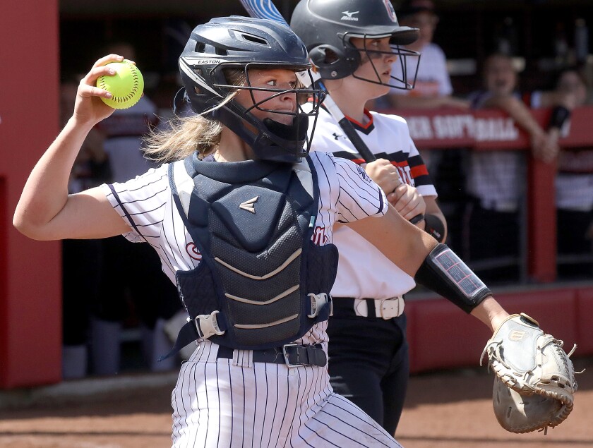 Superior’s Emma Raye (27) fires a ball to second base