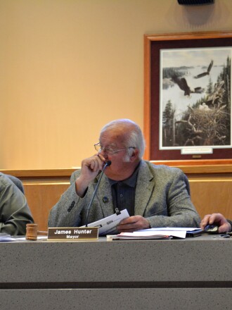 Crosby Mayor Jim Hunter is pictured at an April meeting of the Crosby City Council. Zach Kayser/Brainerd Dispatch