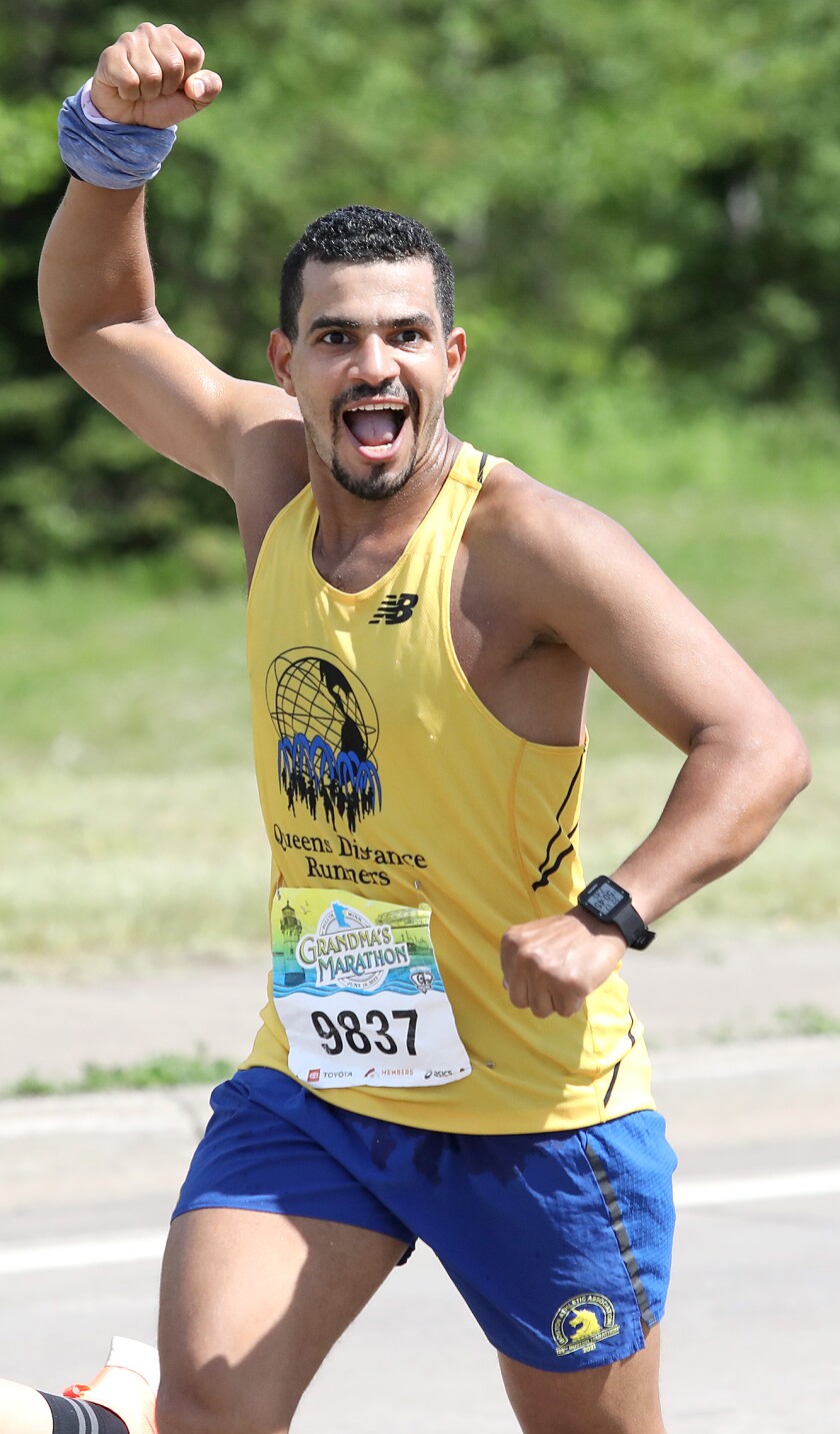 Zein Aly (9837) celebrates climbing Lemon Drop Hill