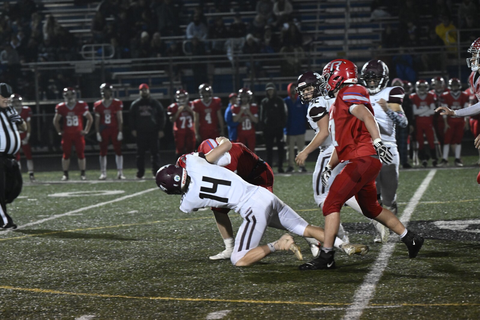 Crosby-Ironton Football vs. Moose lake Willow River and fans at the Section 7A game.