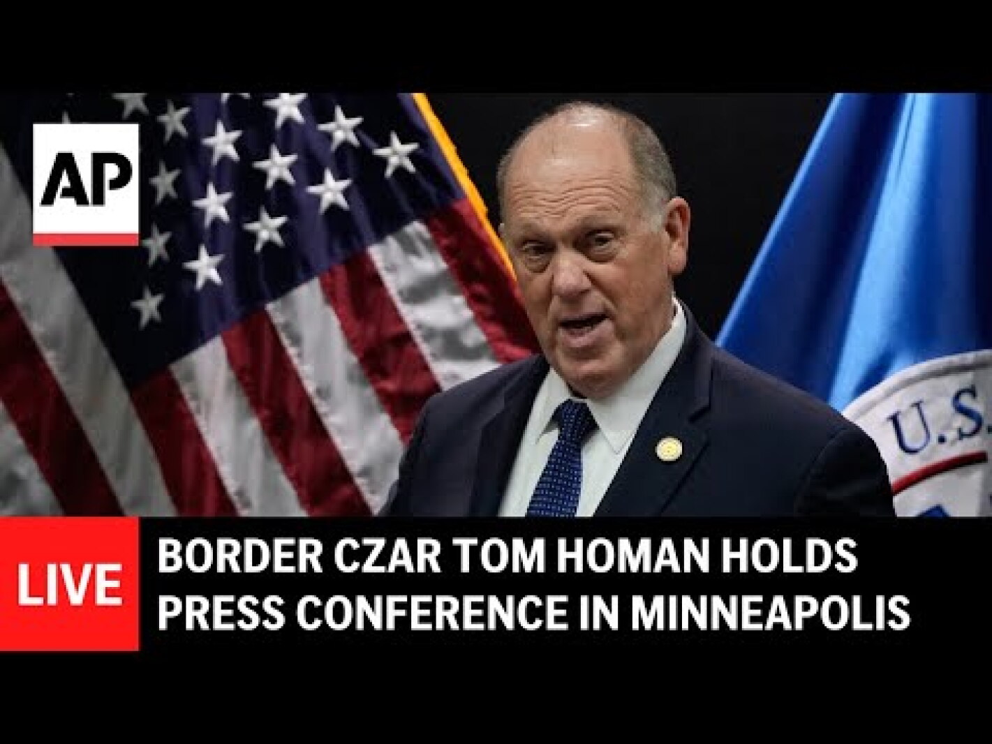 LIVE: Border czar Tom Homan holds press conference in Minneapolis ...